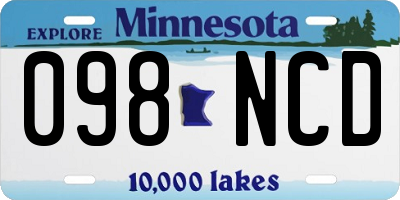 MN license plate 098NCD