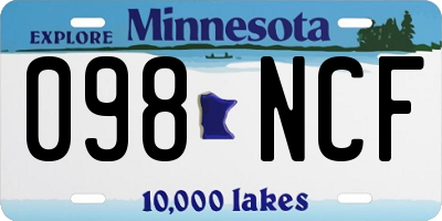MN license plate 098NCF