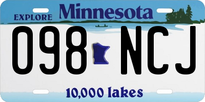 MN license plate 098NCJ