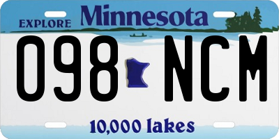 MN license plate 098NCM