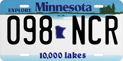 MN license plate 098NCR