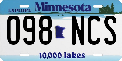 MN license plate 098NCS