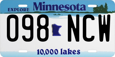 MN license plate 098NCW