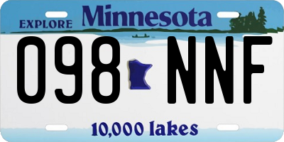 MN license plate 098NNF