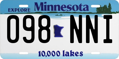 MN license plate 098NNI