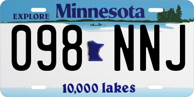 MN license plate 098NNJ