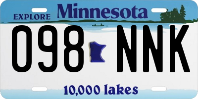 MN license plate 098NNK
