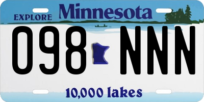 MN license plate 098NNN