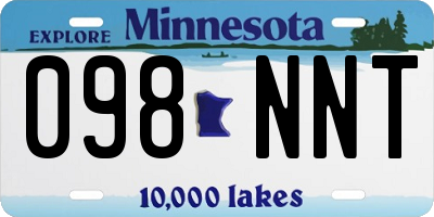 MN license plate 098NNT
