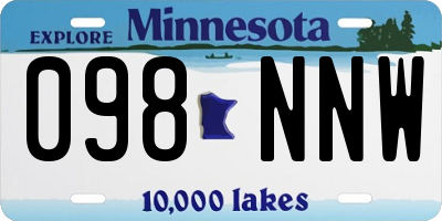 MN license plate 098NNW