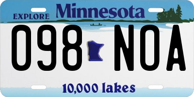 MN license plate 098NOA