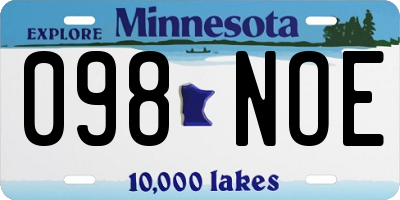 MN license plate 098NOE