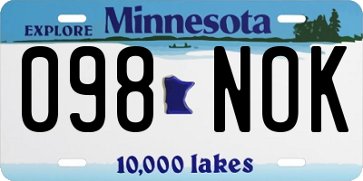 MN license plate 098NOK