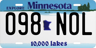 MN license plate 098NOL
