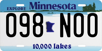 MN license plate 098NOO
