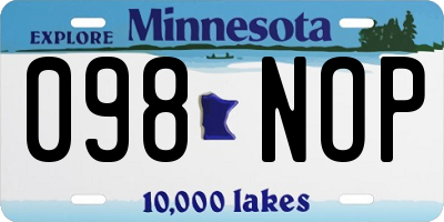 MN license plate 098NOP