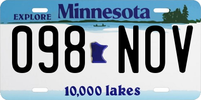 MN license plate 098NOV
