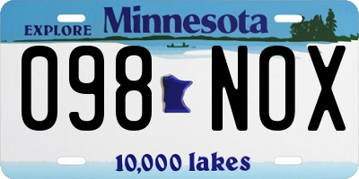 MN license plate 098NOX