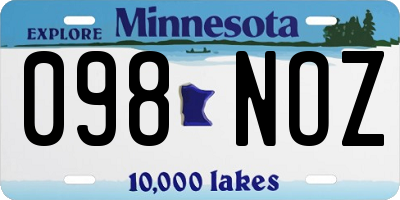 MN license plate 098NOZ