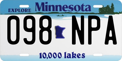 MN license plate 098NPA