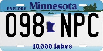 MN license plate 098NPC