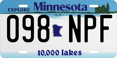 MN license plate 098NPF