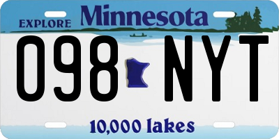 MN license plate 098NYT