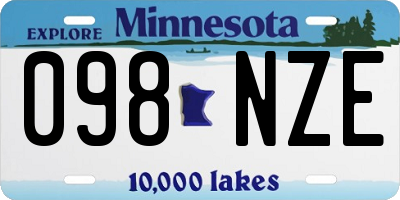 MN license plate 098NZE