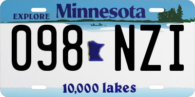 MN license plate 098NZI