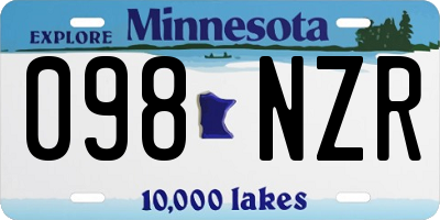 MN license plate 098NZR