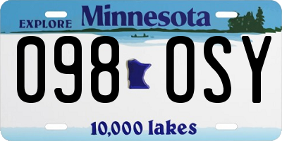 MN license plate 098OSY