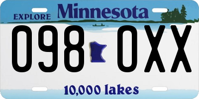 MN license plate 098OXX