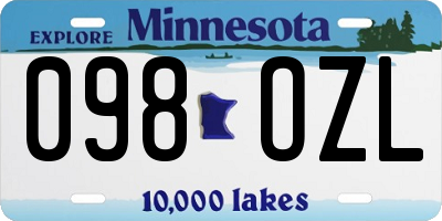 MN license plate 098OZL