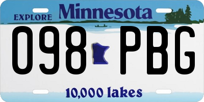 MN license plate 098PBG