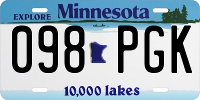 MN license plate 098PGK
