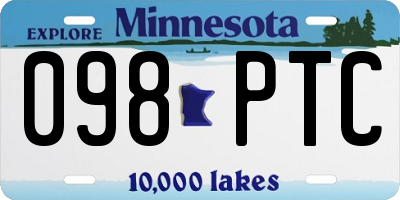 MN license plate 098PTC