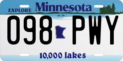 MN license plate 098PWY