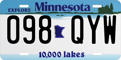 MN license plate 098QYW