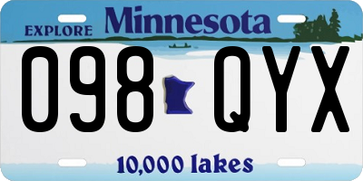 MN license plate 098QYX