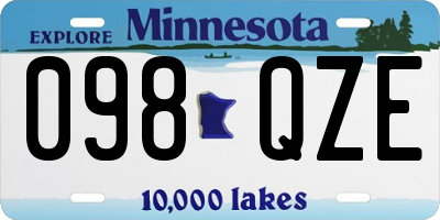 MN license plate 098QZE