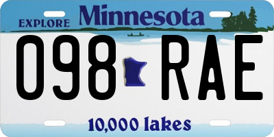 MN license plate 098RAE