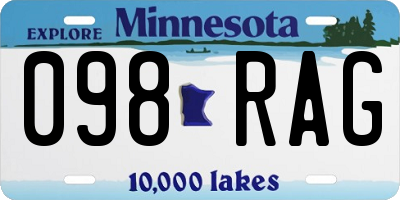 MN license plate 098RAG