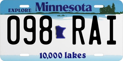 MN license plate 098RAI