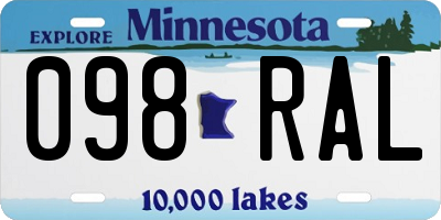 MN license plate 098RAL