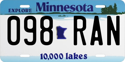 MN license plate 098RAN