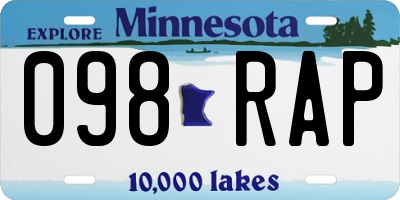 MN license plate 098RAP