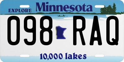 MN license plate 098RAQ