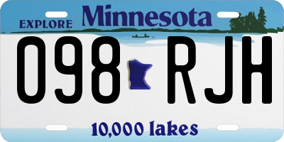 MN license plate 098RJH