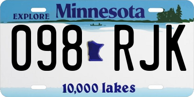 MN license plate 098RJK