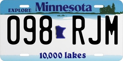 MN license plate 098RJM